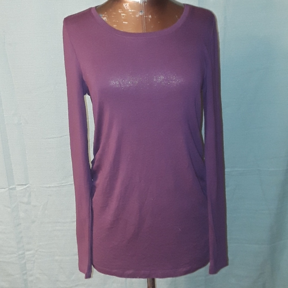 ** Gap Maternity Long Sleeve Super Soft Top Plum